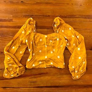 Free People Puff Sleeve Crop Top - XS